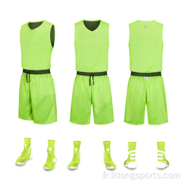 Ensembles de sports de maillot de basket-ball 100% en gros 100% en polyester